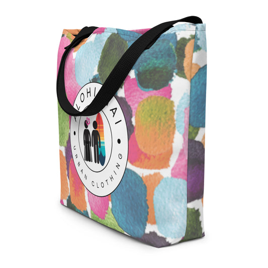 COLORFUL DOTS LARGE TOTE BAG