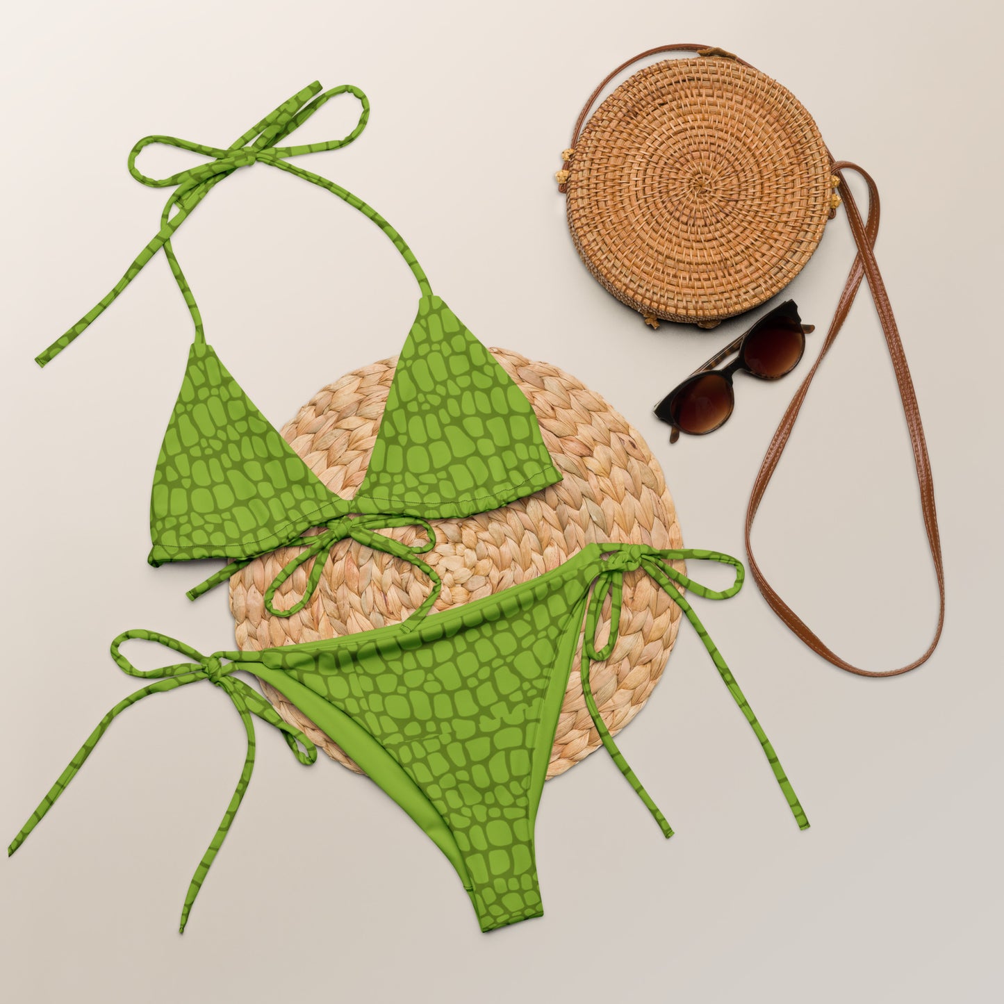 BIKINI DE TANGA DE COCODRILO RECICLADO